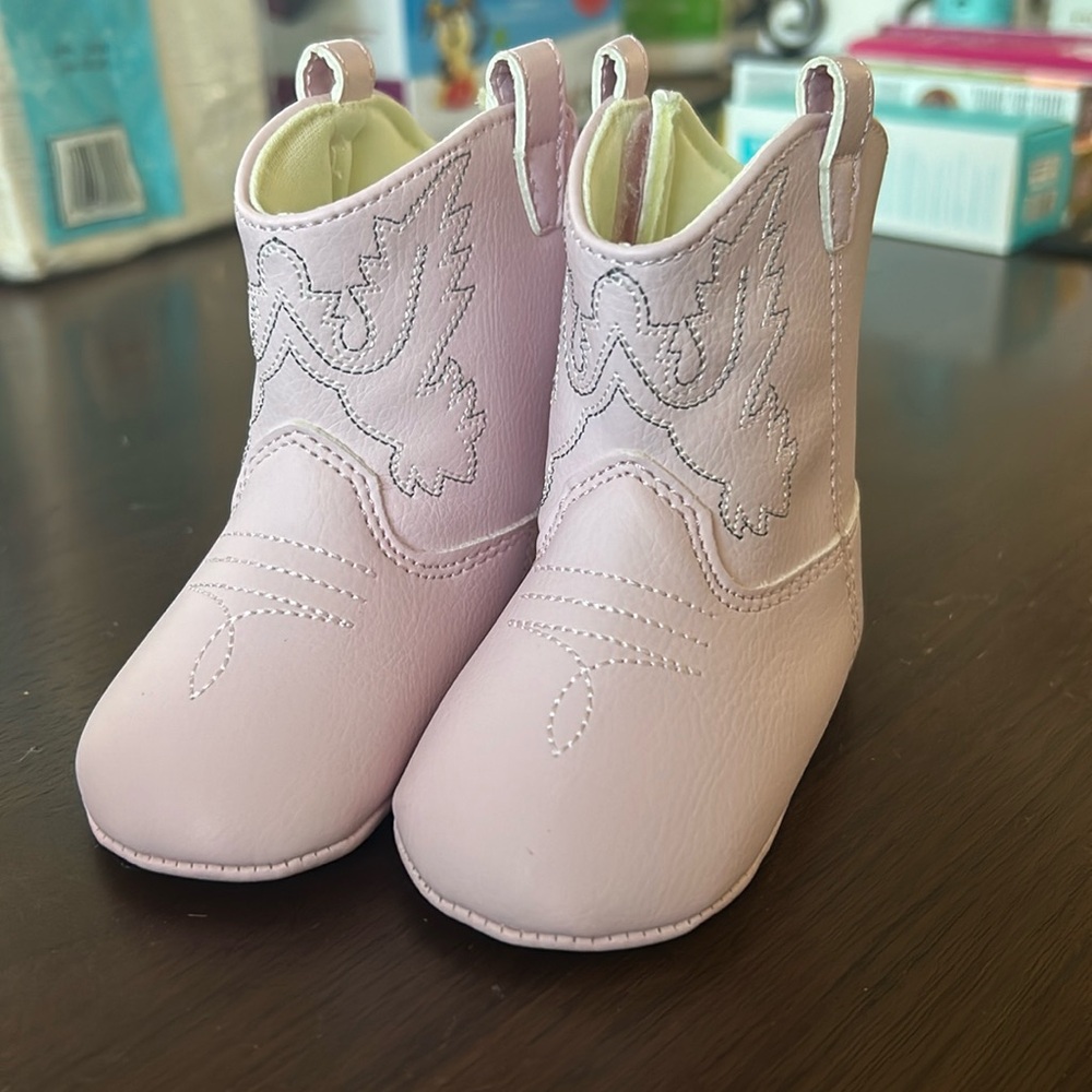 Pink baby cowboy boots